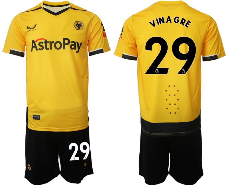 Men 2022-2023 Club Wolverhampton Wanderers home yellow #29 Soccer Jersey->->Soccer Club Jersey